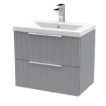 600mm Wall Hung 2 Drawer Vanity & Basin 1