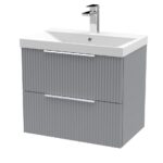 600mm Wall Hung 2 Drawer Vanity & Basin 3