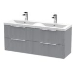 1200mm Wall Hung 4 Drawer Vanity & Double Basin