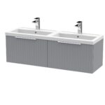 1200mm Wall Hung 2 Drawer Vanity & Double Basin