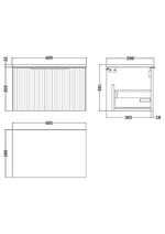 Hudson Reed Fluted 600mm Wall Hung Single Drawer Vanity & Laminate Top - Image 2