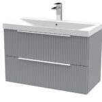 800mm Wall Hung 2 Drawer Vanity & Basin 3