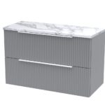 800mm Wall Hung 2-Drawer Vanity & Laminate Worktop