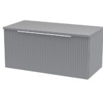 Hudson Reed Fluted 800mm Wall Hung Single Drawer Vanity & Worktop