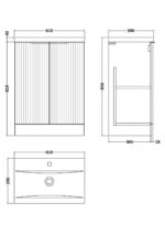 600mm Floor Standing 2 Door Vanity & Basin 1 - Image 4
