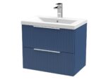 Hudson Reed Fluted 600mm Wall Hung 2 Drawer Vanity & Basin 1