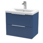 600mm Wall Hung 2 Drawer Vanity & Basin 1