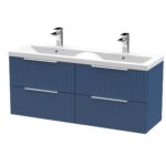 1200mm Wall Hung 4 Drawer Vanity & Double Basin