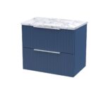 Hudson Reed Fluted 600mm Wall Hung 2-Drawer Vanity & Laminate Worktop