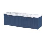 Hudson Reed Fluted 1200 Wall Hung 2-Drawer Vanity & Laminate Worktop