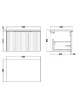 600mm Wall Hung Single Drawer Vanity & Worktop - Image 2