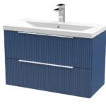 800mm Wall Hung 2 Drawer Vanity & Basin 1