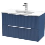800mm Wall Hung 2 Drawer Vanity & Basin 2