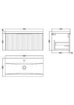 800mm Wall Hung Single Drawer Vanity & Basin 1 - Image 3