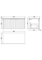 800mm Wall Hung Single Drawer Vanity & Worktop - Image 2