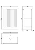 600mm Floor Standing 2 Door Vanity & Basin 3 - Image 3