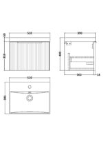 500mm Wall Hung Single Drawer Vanity & Basin 3 - Image 3