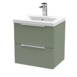 500mm Wall Hung 2 Drawer Vanity & Basin 1