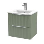 500mm Wall Hung 2 Drawer Vanity & Basin 2