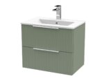 600mm Wall Hung 2 Drawer Vanity & Basin 2