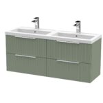 1200mm Wall Hung 4 Drawer Vanity & Double Basin
