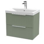 600mm Wall Hung 2 Drawer Vanity & Basin 3