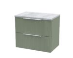 Hudson Reed Fluted 600mm Wall Hung 2 Drawer Vanity & Laminate Top