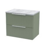 600mm Wall Hung 2 Drawer Vanity & Laminate Top