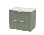 Hudson Reed Fluted 600mm Wall Hung 2 Drawer Vanity & Laminate Top