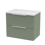 600mm Wall Hung 2 Drawer Vanity & Laminate Top