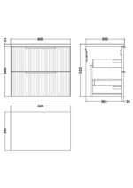 Hudson Reed Fluted 600mm Wall Hung 2 Drawer Vanity & Laminate Top - Image 2