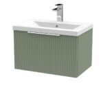 600mm Wall Hung Single Drawer Vanity & Basin 1