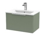 600mm Wall Hung Single Drawer Vanity & Basin 2
