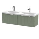 1200mm Wall Hung 2 Drawer Vanity & Double Basin