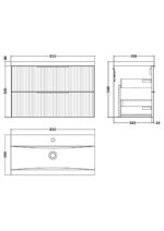 800mm Wall Hung 2 Drawer Vanity & Basin 1 - Image 4
