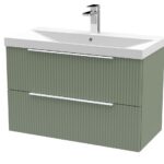 800mm Wall Hung 2 Drawer Vanity & Basin 3