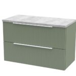 800mm Wall Hung 2 Drawer Vanity & Laminate Top
