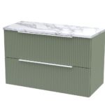 800mm Wall Hung 2-Drawer Vanity & Laminate Worktop