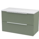 800mm Wall Hung 2 Drawer Vanity & Laminate Top
