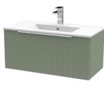 800mm Wall Hung Single Drawer Vanity & Basin 2