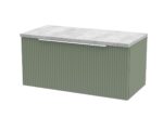 Hudson Reed Fluted 800mm Wall Hung Single Drawer Vanity & Laminate Top