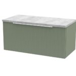 800mm Wall Hung Single Drawer Vanity & Laminate Top