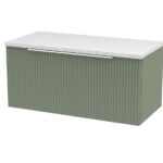 800mm Wall Hung Single Drawer Vanity & Laminate Top