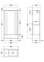 400mm Floor Standing Cabinet & Basin - Image 2