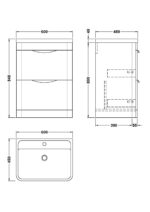 600mm Floor Standing Vanity & Polymarble Basin - Image 3
