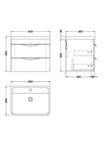 600mm Wall Hung Vanity & Polymarble Basin - Image 4