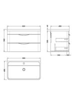 Nuie Parade 800mm Wall Hung Vanity & Polymarble Basin - Image 4