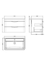 Nuie Parade 800mm Wall Hung Vanity & Ceramic Basin - Image 4