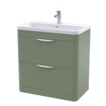 Nuie Parade 800mm Floor Standing 2 Drawer Vanity & Ceramic Basin
