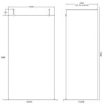 1100mm Wetroom Screen with Arms and Feet - Image 2